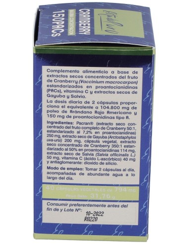 Cranberry Mega150 Pacs  40Cap. Estado Puro de Tongil