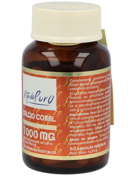 Calcio Coral 1000Mg. 60Cap. Estado Puro de Tongil