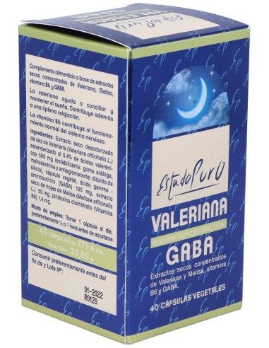 Valeriana Con Gaba 40Cap. Estado Puro de Tongil