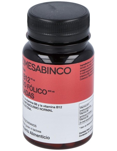 Homocisbin B6 + B12 + Acido Folico Metiladas 60Cap de Enzime - Sabinco