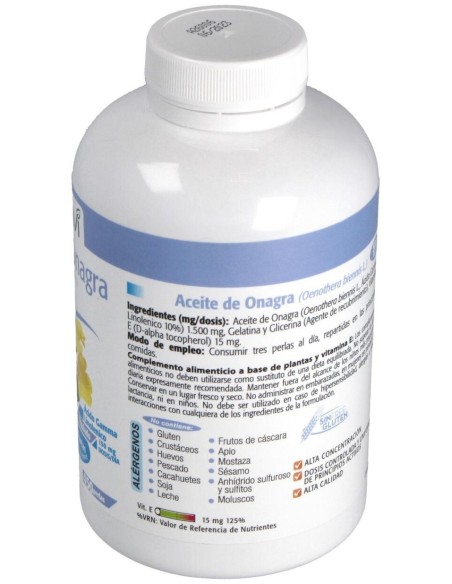 Onagra Aceite 450 Perlas 500Mg Nutrabasicos Drasanvi