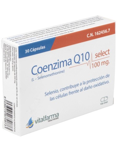 Coenzima Q10 Select 100Miligramos 30 Cápsulas  Vitalfarma