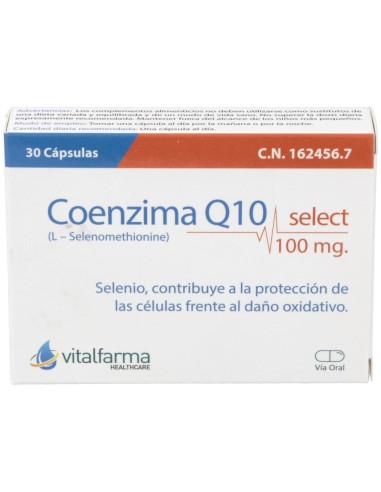 Coenzima Q10 Select 100Miligramos 30 Cápsulas  Vitalfarma