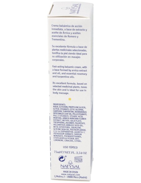Crema Arnica 75Ml. de Natysal