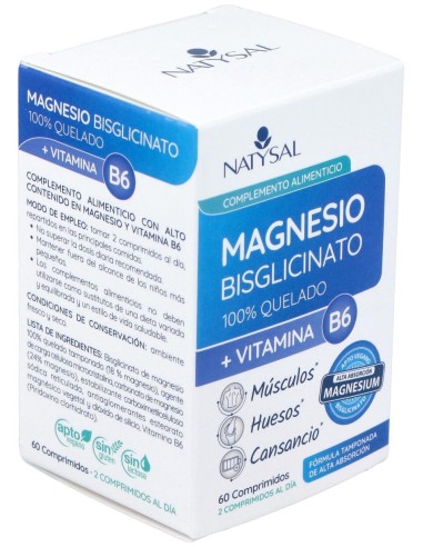 Magnesio Bisglicinato + B6 60Comp. de Natysal