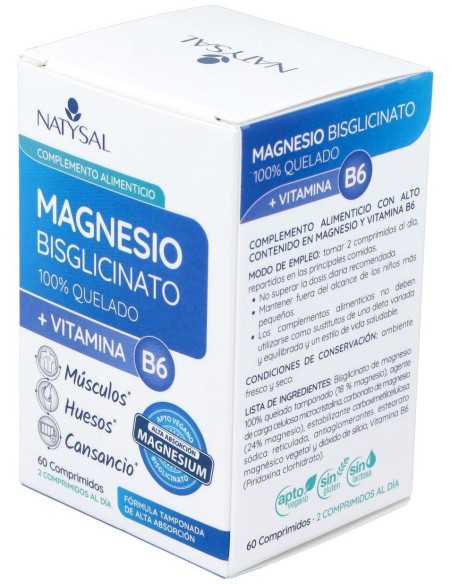 Magnesio Bisglicinato + B6 60Comp. de Natysal