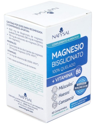 Magnesio (Bisglicinato) + B6 60 Comp. de Natysal