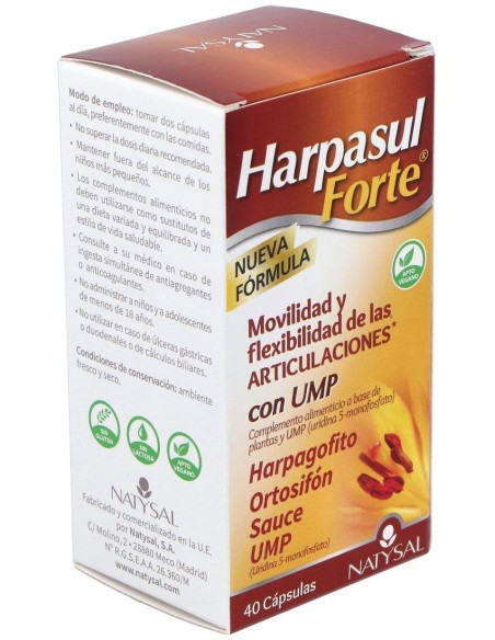 Harpasul Forte Cap.(Harpagofito+Ortosifón+Sauce+Ump)  40 Cáps. de Natysal