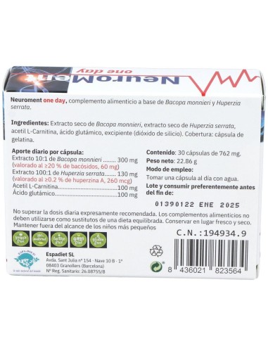 Neuroment One Day 30Cap. de Espadiet