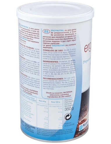 Ergynutril (Proteinas) Cacao Polvo 350Gr. de Nutergia