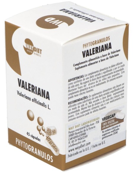 Valeriana Phytogranulos 45Caps. de Waydiet Natural Products