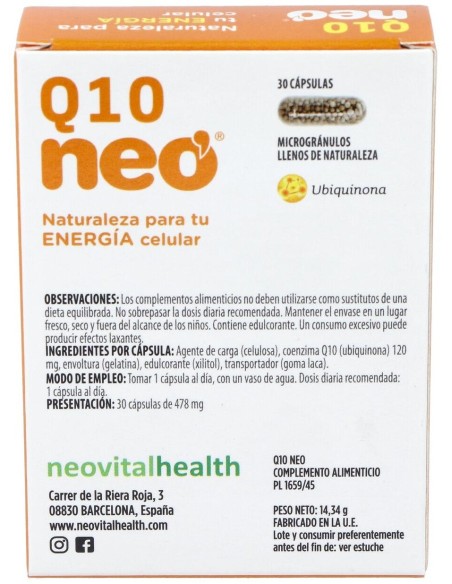 Q10 Neo 120Mg. 30Cap. de Neo