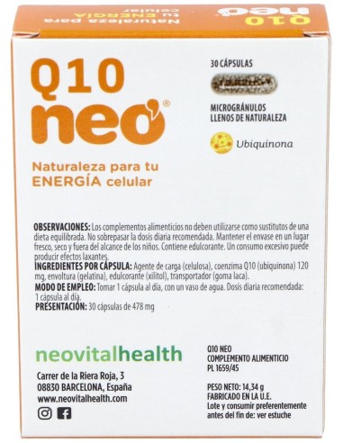 Q10 Neo 120Mg. 30Cap. de Neo