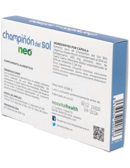 Champiñon Del Sol Neo 60Cap. de Neo