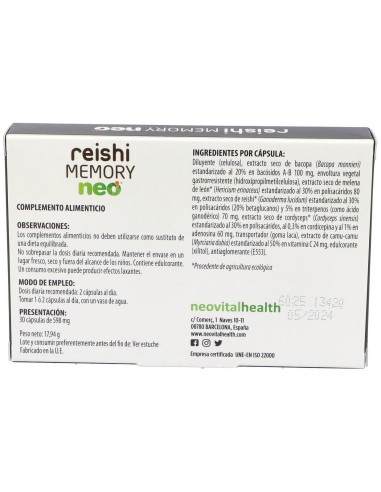 Reishi Memory Neo 30Cap. de Neo