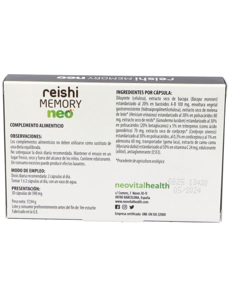 Reishi Memory Neo 30Cap. de Neo