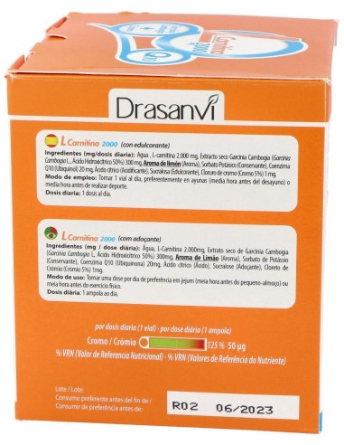 L-Carnitina 2000Mg. 20Viales de Drasanvi