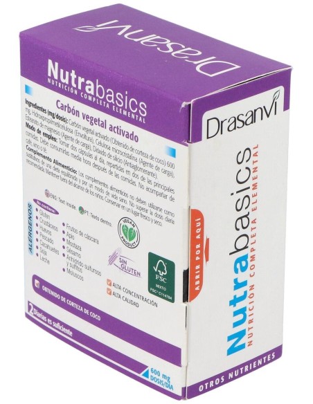 Carbon Vegetal 60 Capsulas Nutrabasicos Drasanvi