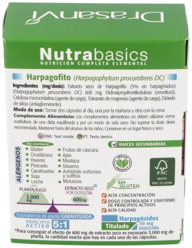 Nutrabasics Harpagofito 60Caps. de Drasanvi