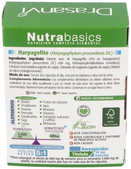 Harpagofito 60 Capsulas Nutrabasicos Drasanvi