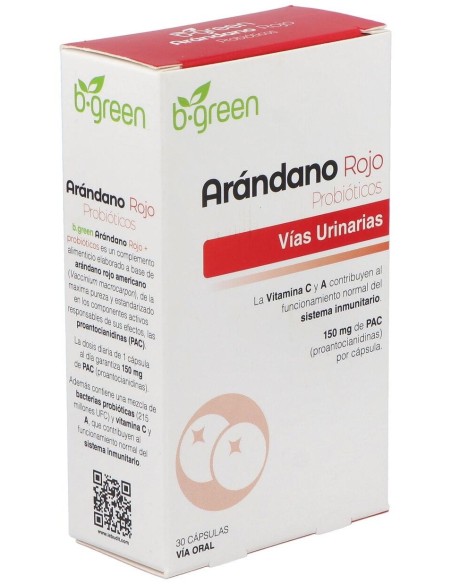 Arandano Rojo + Probioticos 30 Cápsulas  B.Green (Lab. Lebudit)