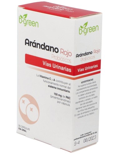 Arandano Rojo + Probioticos 30 Cápsulas  B.Green (Lab. Lebudit)