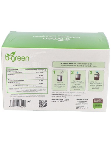 Colageno Hidrolizado Cacao  30Sbrs. de B.Green (Lab. Lebudit)