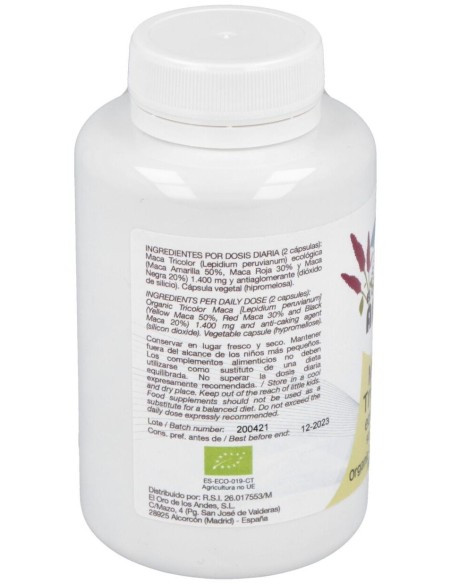 Maca Tricolor 700Mg. 90Cap. Eco de El Oro De Los Andes