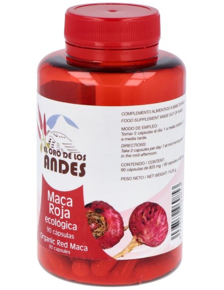 Maca Roja 850Mg. 90Cap. Eco de El Oro De Los Andes