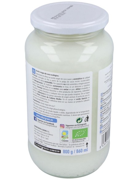 Aceite Virgen de Coco 800g de Naturgreen
