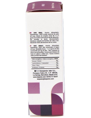 Palo De Rosa Aceite Esencial Alimentario 10Ml. de Terpenic