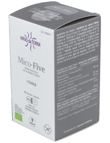 Mico Five Con Chaga Hdt 70Cap. de Hifas Da Terra - Hdt