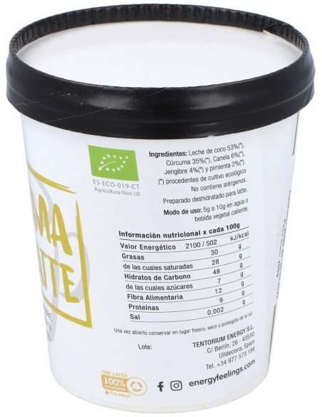 Curcuma Chai Latte Tarrina 250Gr. Eco de Energy Feelings