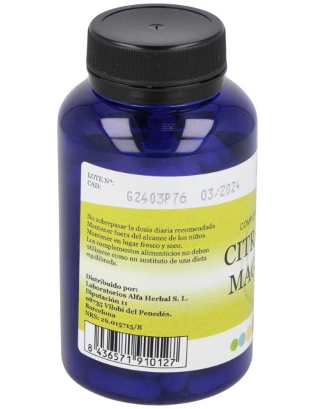 Citrato De Magnesio 90Cap. de Alfa Herbal