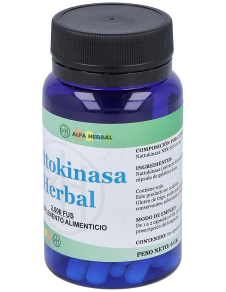 Nattokinasa 60Cap. de Alfa Herbal