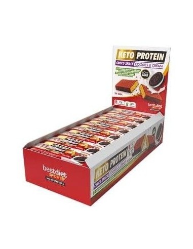 Choco Snack Cookies-Cream Barritas 24Uds. de Keto Protein