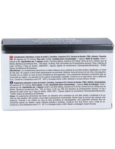 Acetil L-Carnitina+Pqq+Q10 60Cap. de Prisma Natural