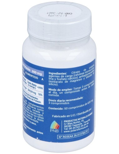 Potasio Citrato 300Mg. 50Comp. de Polaris