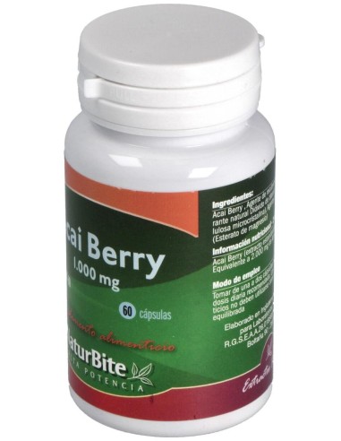 Acai Berry 1000mg, 60 Caps. de NaturBite