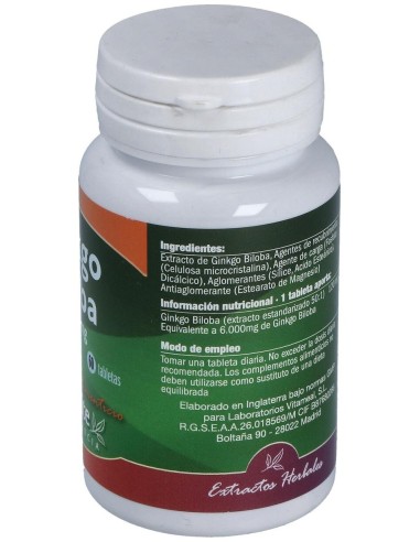 Ginkgo Biloba 6000Mg. 60Comp. de Naturbite