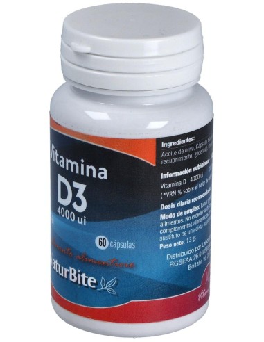 Vitamina D3 4000Ui 60Cap. de Naturbite