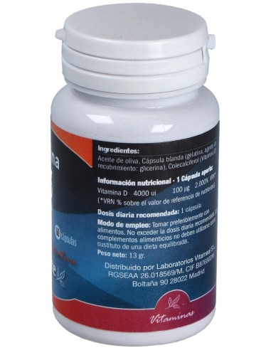 Vitamina D3 4000Ui 60Cap. de Naturbite