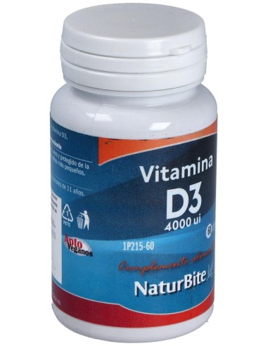 Vitamina D3 4000Ui 60Cap. de Naturbite