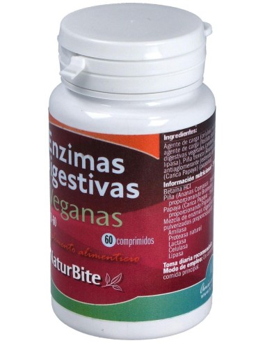 Enzimas Digestivas Veganas, 60 comp.  de NaturBite