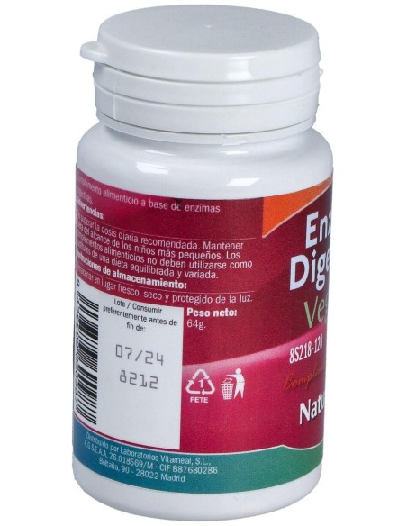 Enzimas Digestivas Veganas 120Comp. de Naturbite