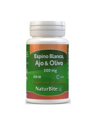 Espino Blanco + Ajo + Olivo, 500mg 100 perlas de NaturBite