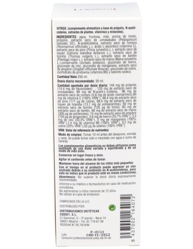 Vitrox 250Ml. de Codiet