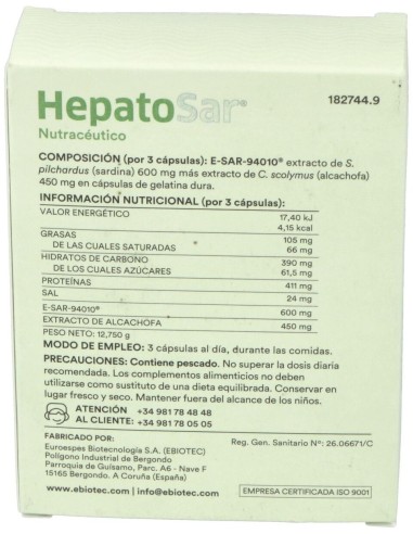 Hepatosar 30Cap. de Ebiotec