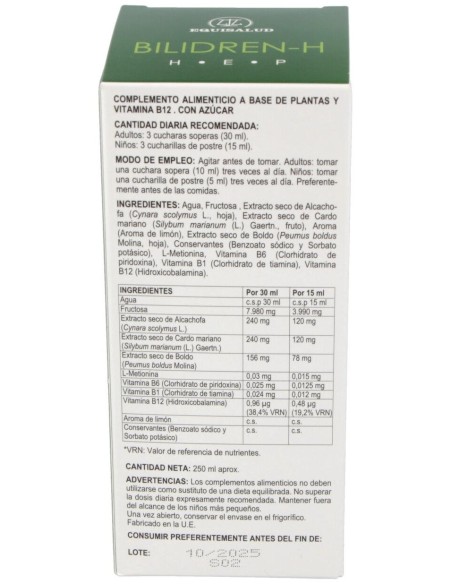 Bilidren-H Jarabe 250Ml. de Internature