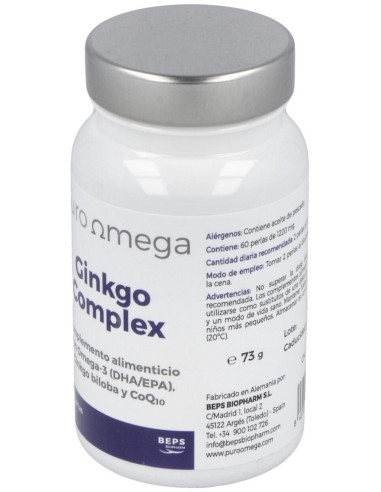Ginkgo Complex Dha/Epa Q10 - 60 Perlas de Puro Omega